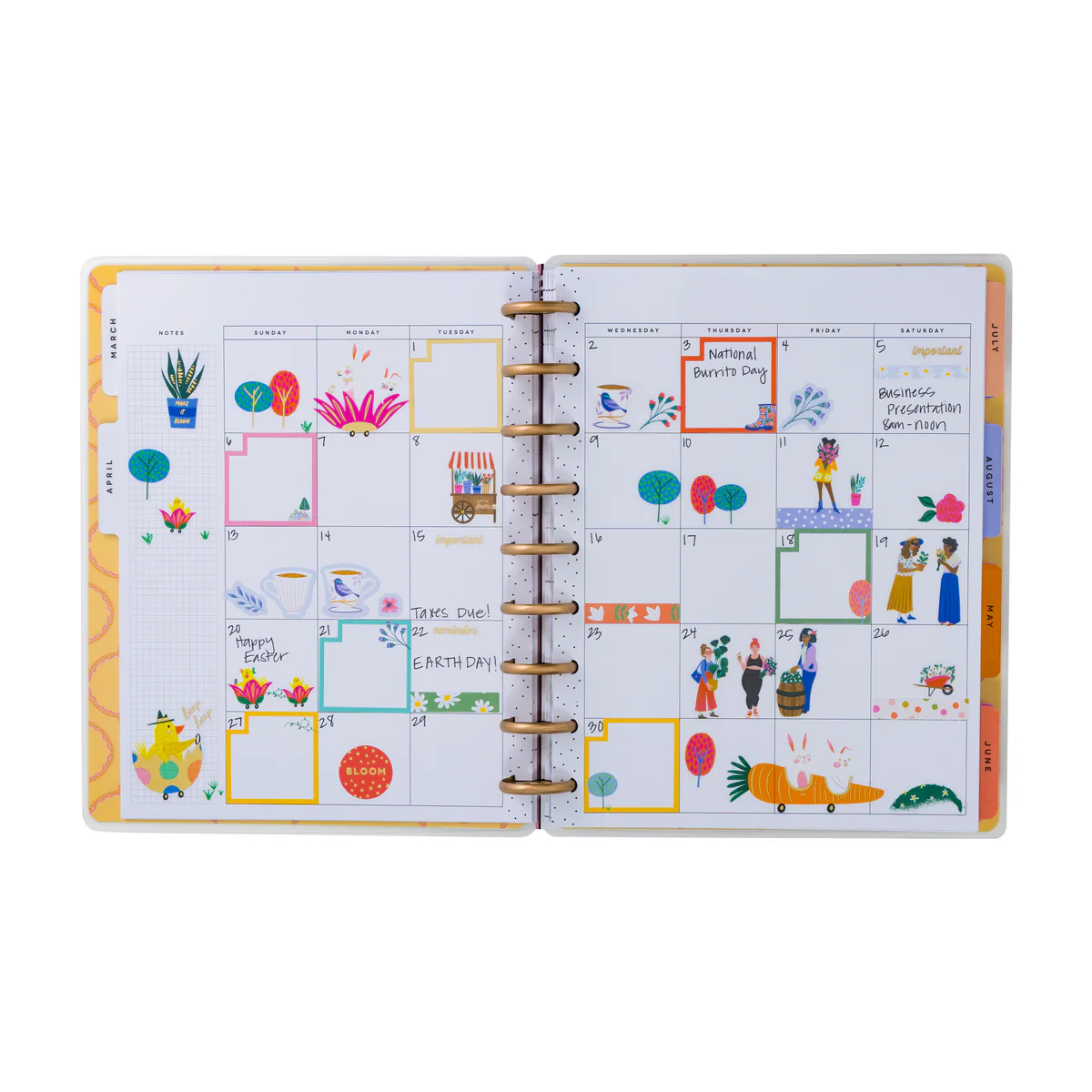Undated Golden Meadow Customizable Planner - Classic Productivity Layout - 12 Months - Image 8
