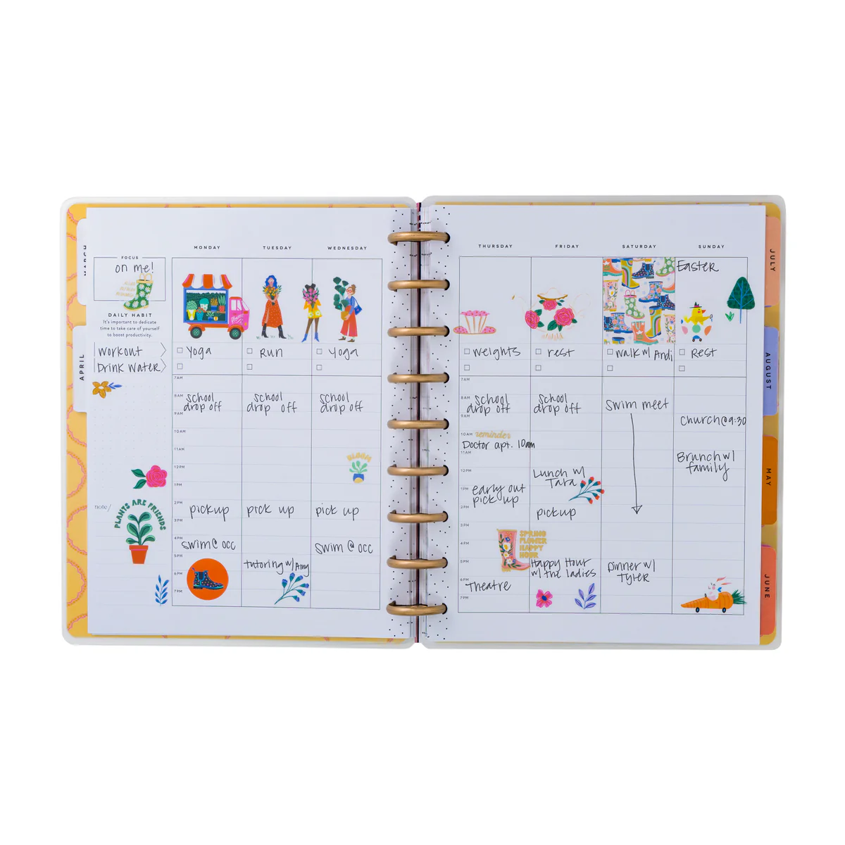 Undated Golden Meadow Customizable Planner - Classic Productivity Layout - 12 Months - Image 9