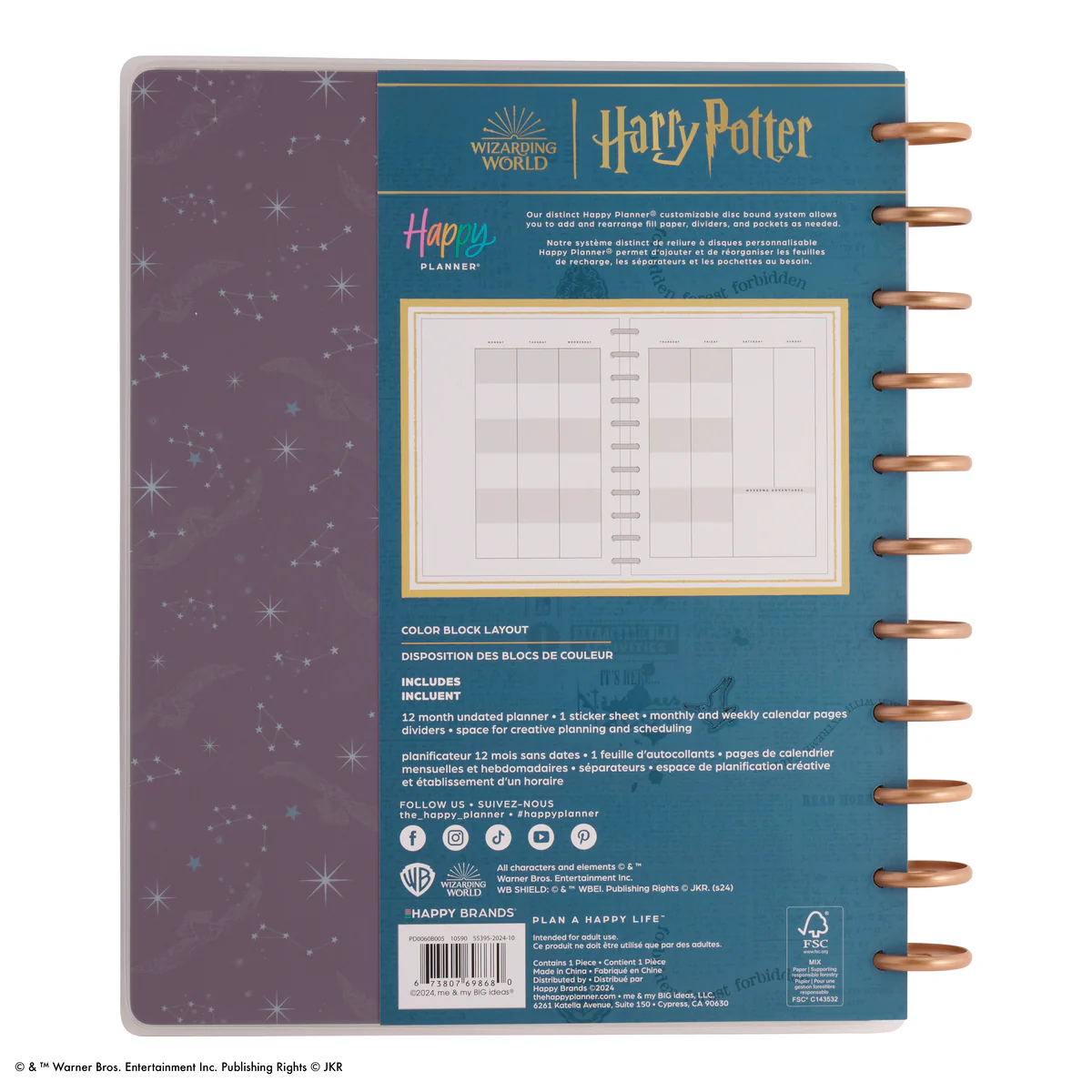 Undated Harry Potter Customizable Planner - Big Color Block Layout - 12 Months - Image 13