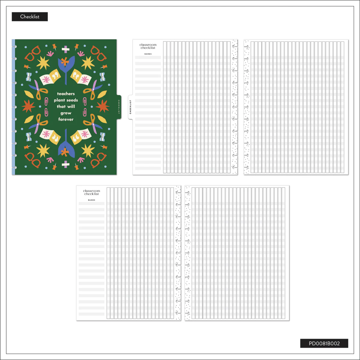 Undated Heart Work Customizable Teacher Planner - Big Teacher Layout - 12 Months - Image 15