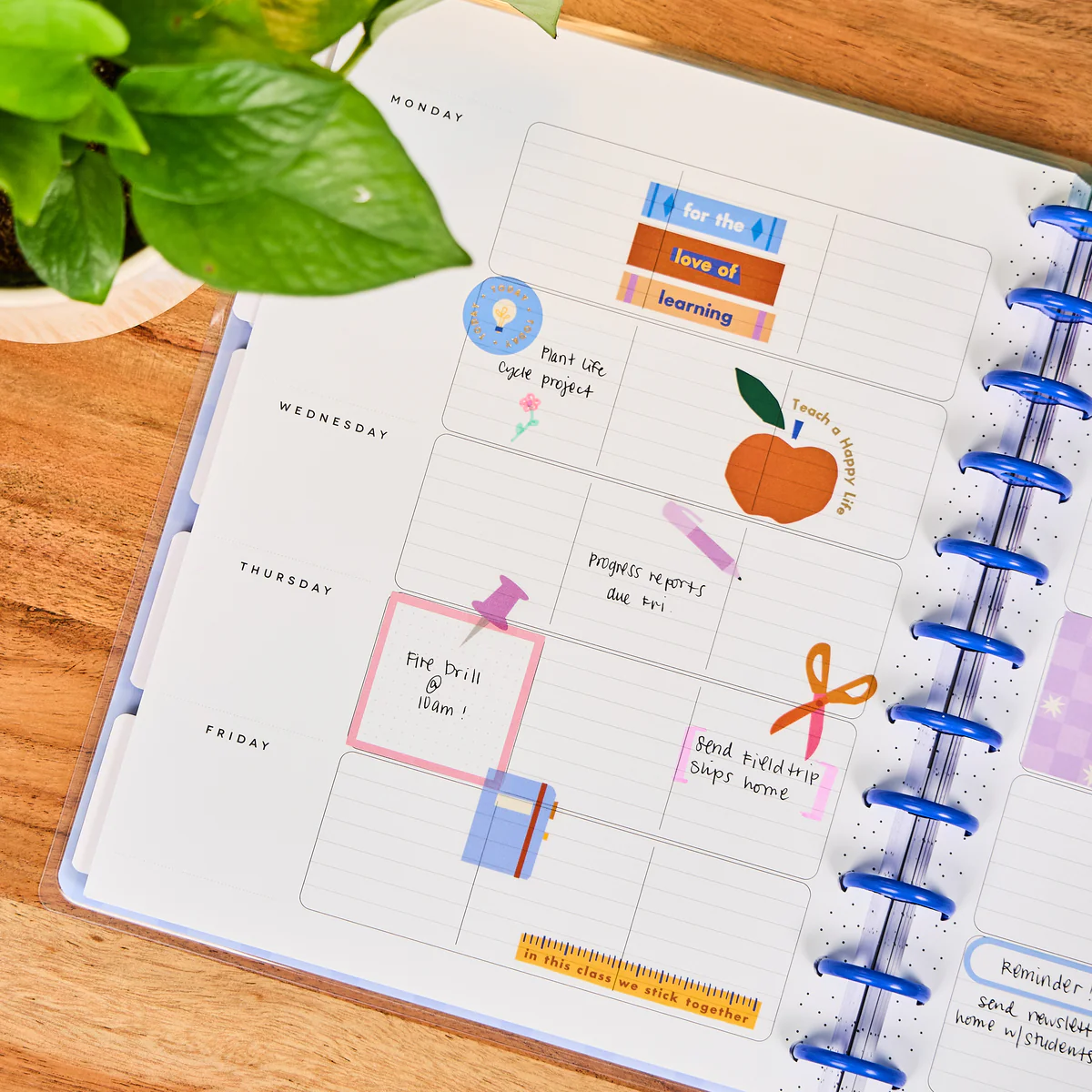 Undated Heart Work Customizable Teacher Planner - Big Teacher Layout - 12 Months - Image 4