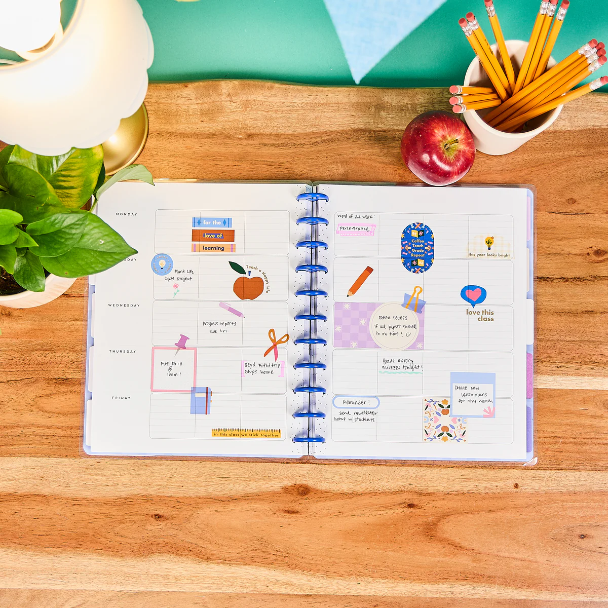 Undated Heart Work Customizable Teacher Planner - Big Teacher Layout - 12 Months - Image 5