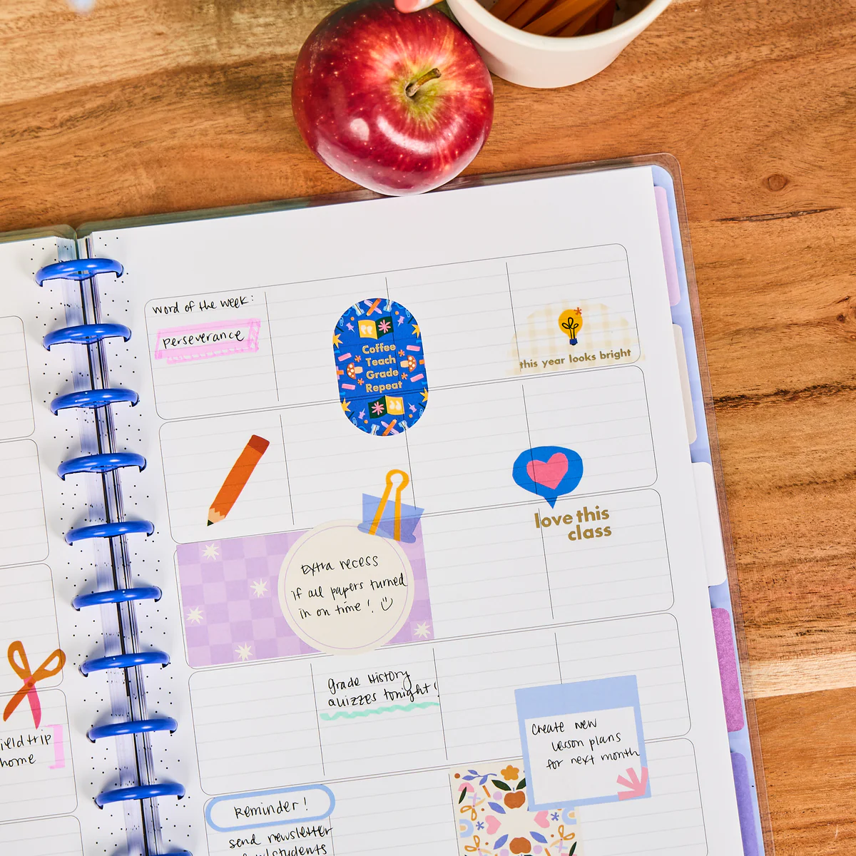 Undated Heart Work Customizable Teacher Planner - Big Teacher Layout - 12 Months - Image 6