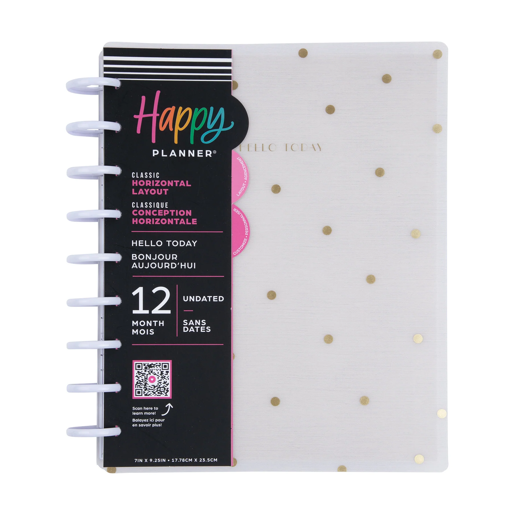 Undated Hello Today Frosted Customizable Planner - Classic Horizontal Layout - 12 Months - Image 6