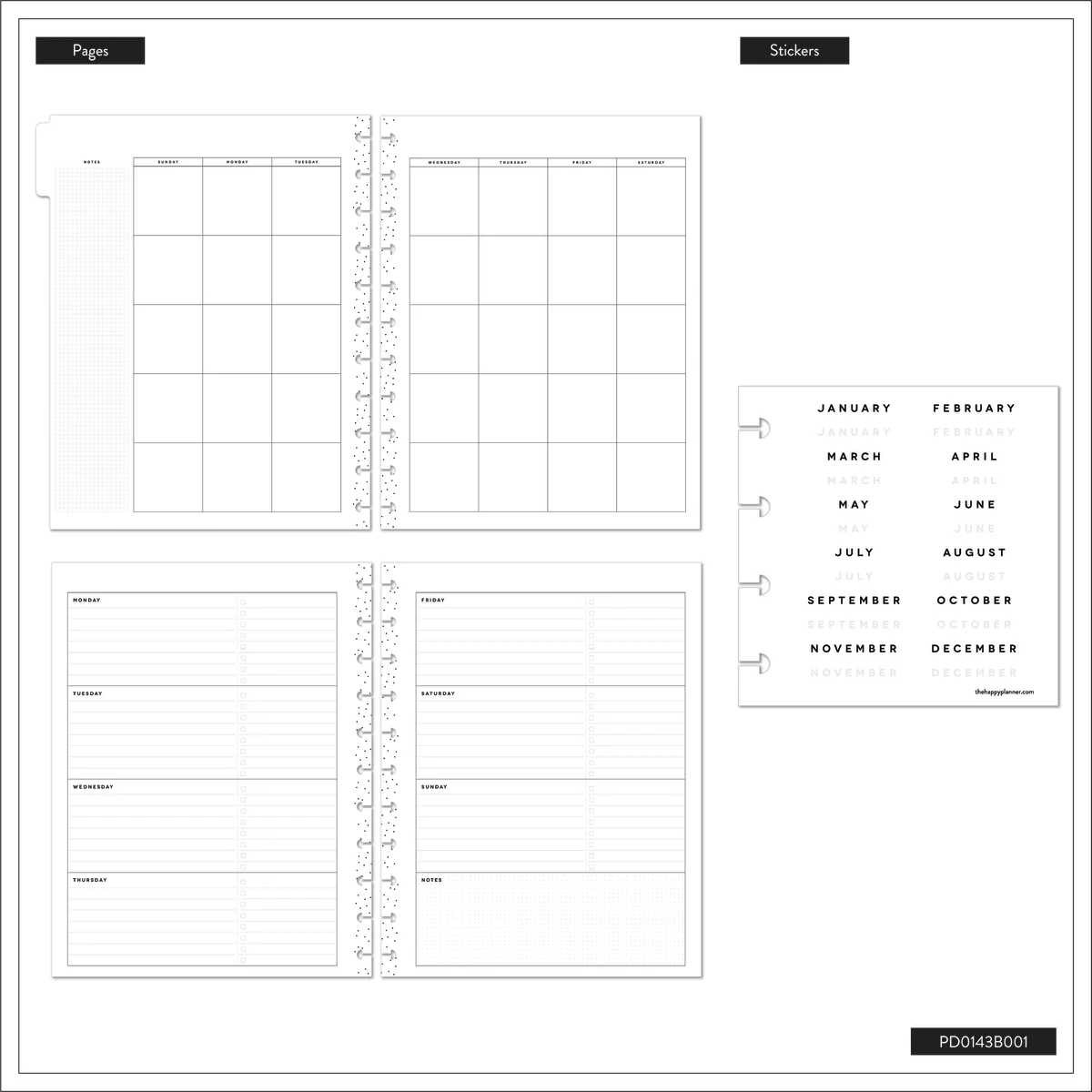 Undated Palm Beach Customizable Planner - Big Horizontal Layout - 12 Months - Image 15