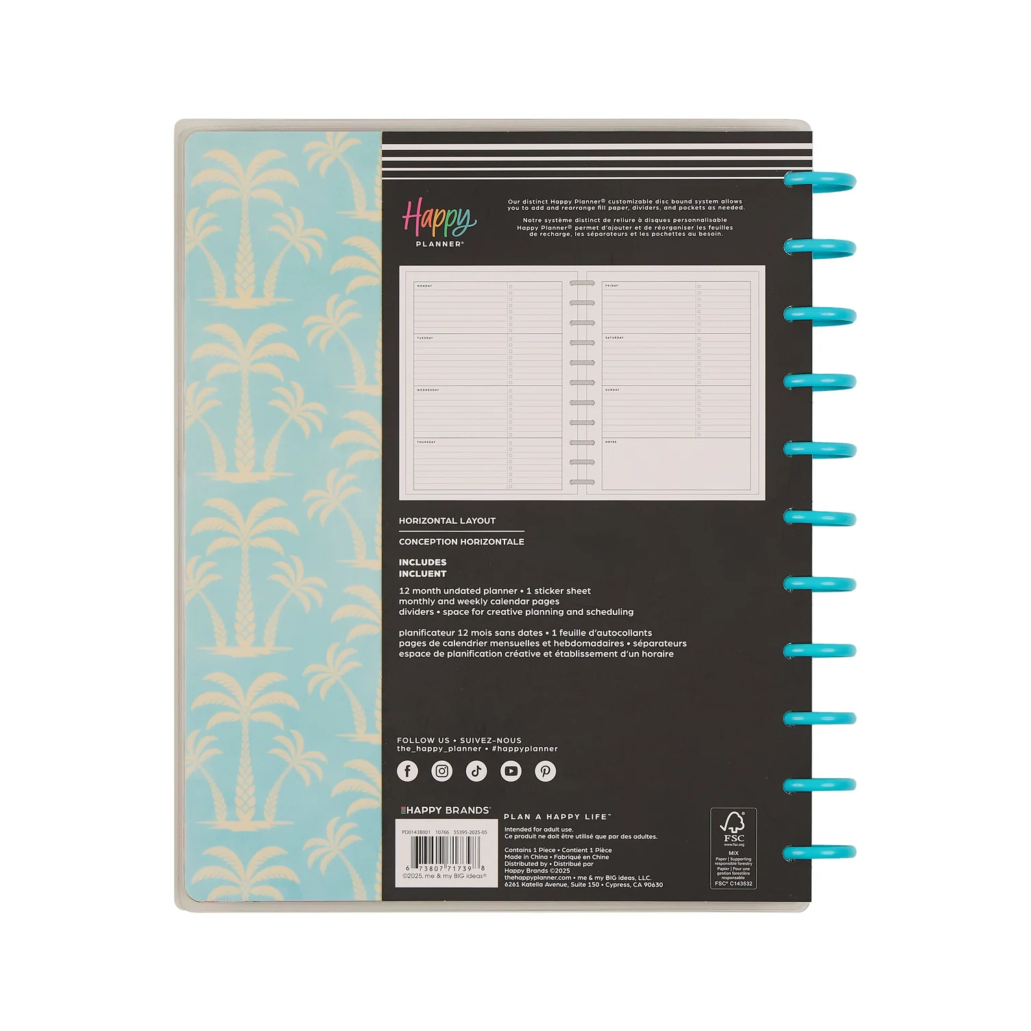 Undated Palm Beach Customizable Planner - Big Horizontal Layout - 12 Months - Image 17