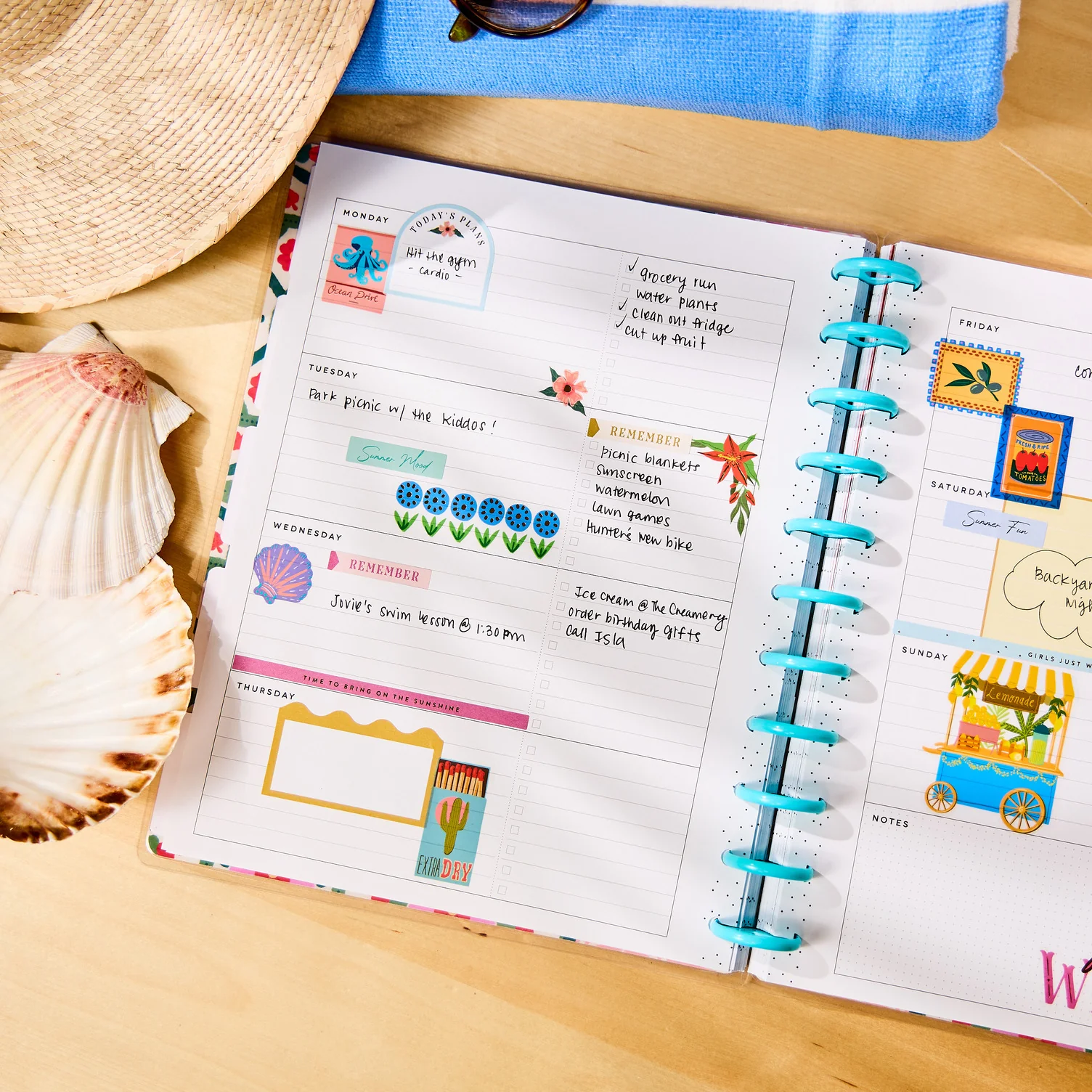 Undated Palm Beach Customizable Planner - Big Horizontal Layout - 12 Months - Image 4