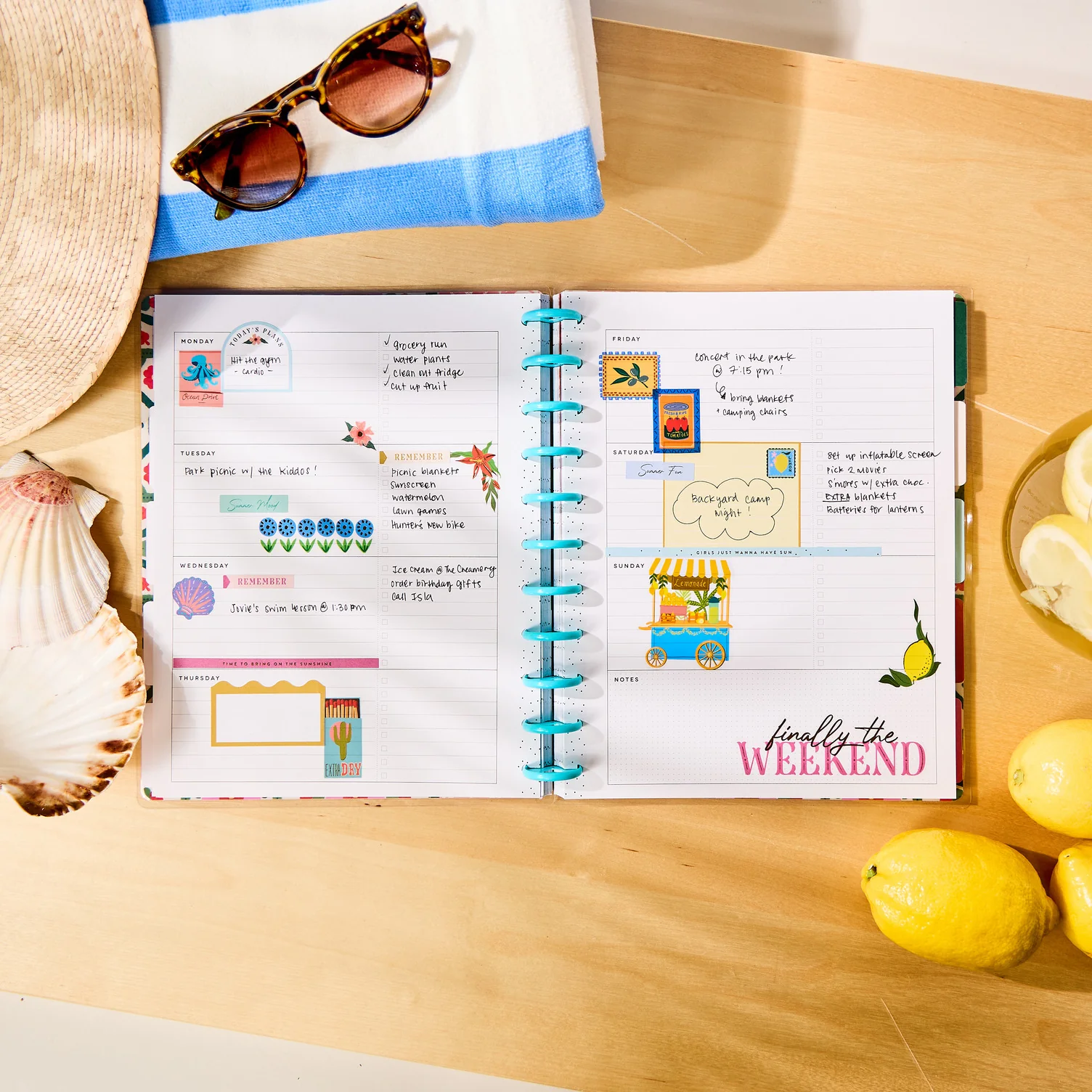 Undated Palm Beach Customizable Planner - Big Horizontal Layout - 12 Months - Image 5