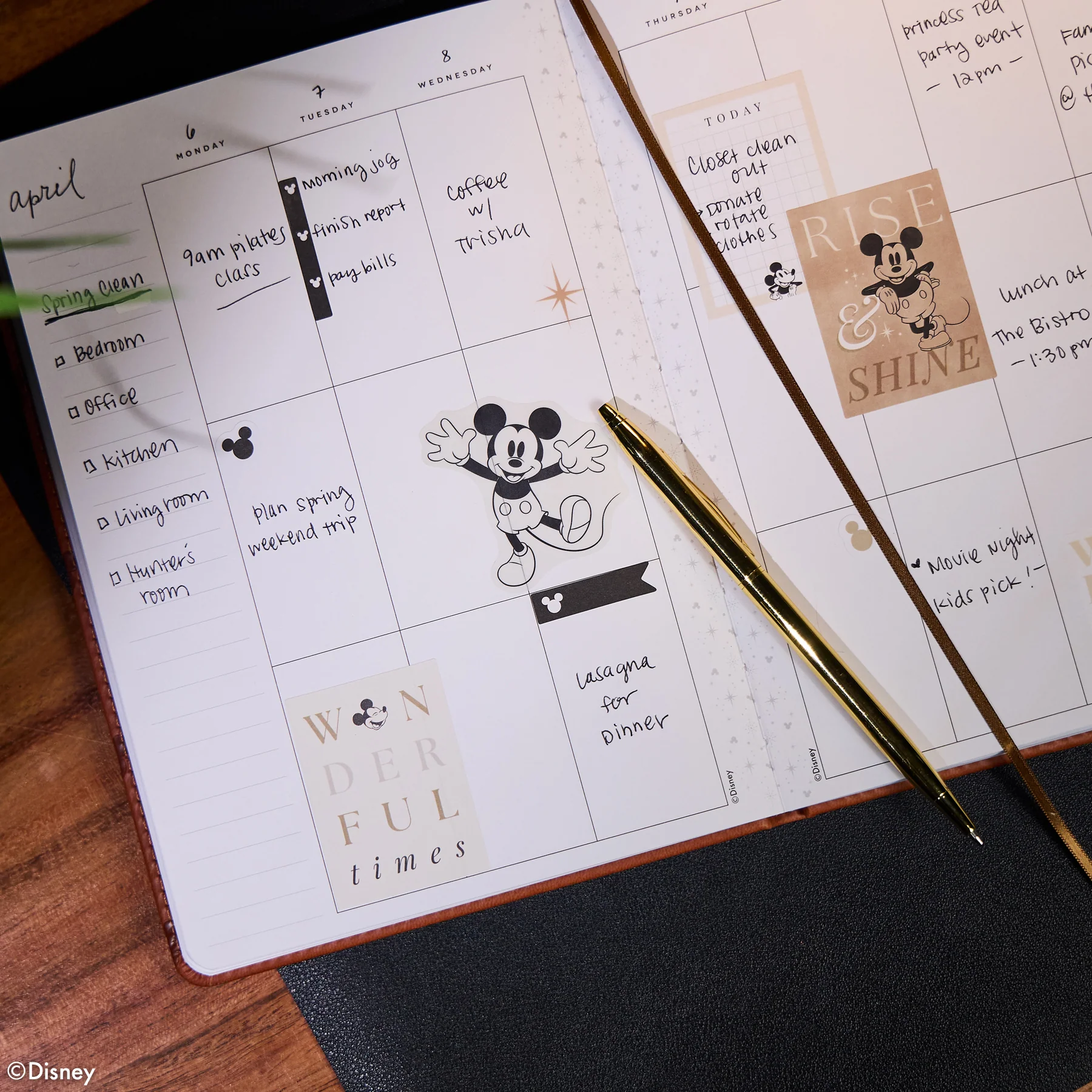 Undated Premium Camel Disney Mickey Mouse Book Bound Planner - SMALL VERTICAL LAYOUT - 12 MONTHS - Image 8