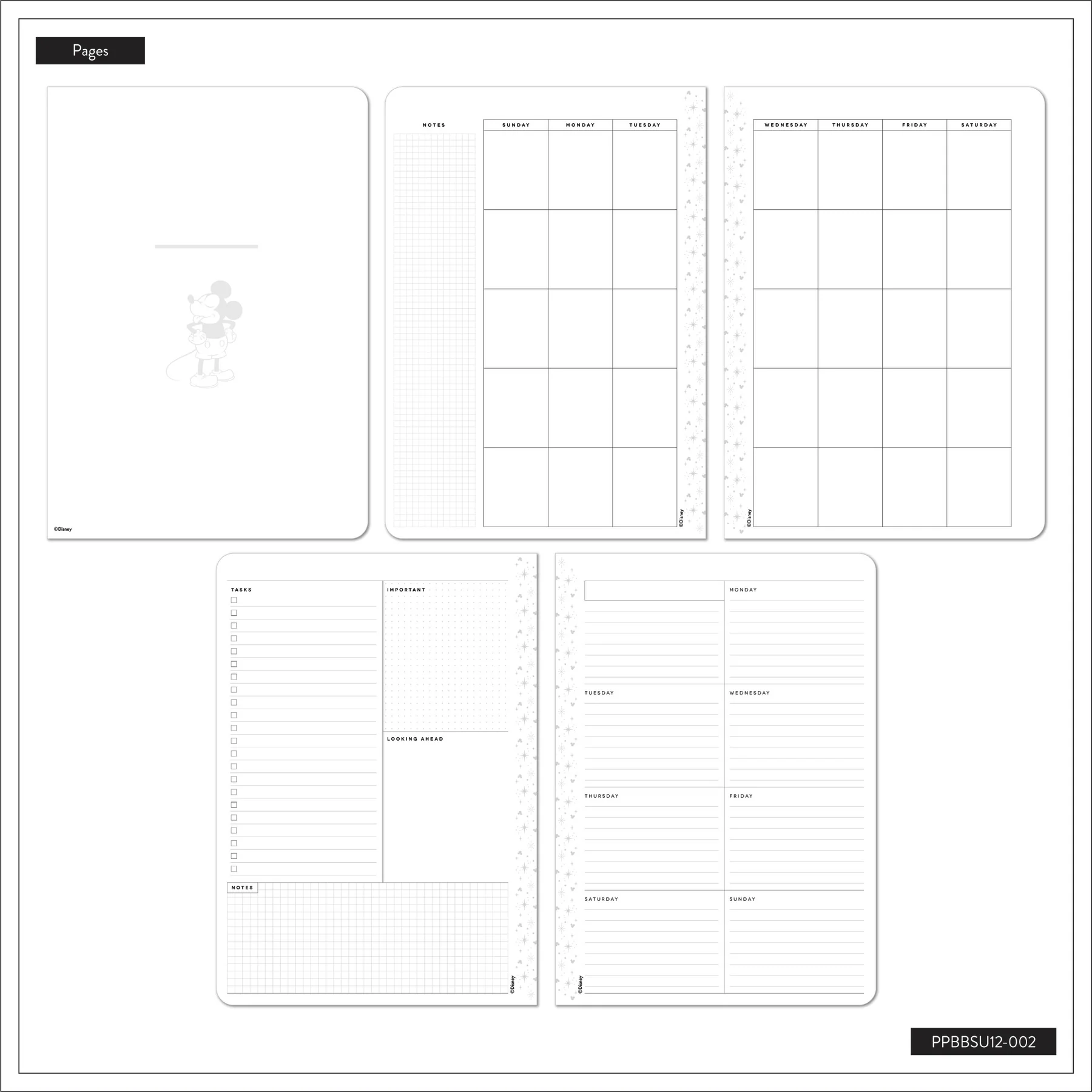 Undated Premium Espresso Disney Mickey Mouse Book Bound Planner - Small Dashboard Layout - 12 Months - Image 12