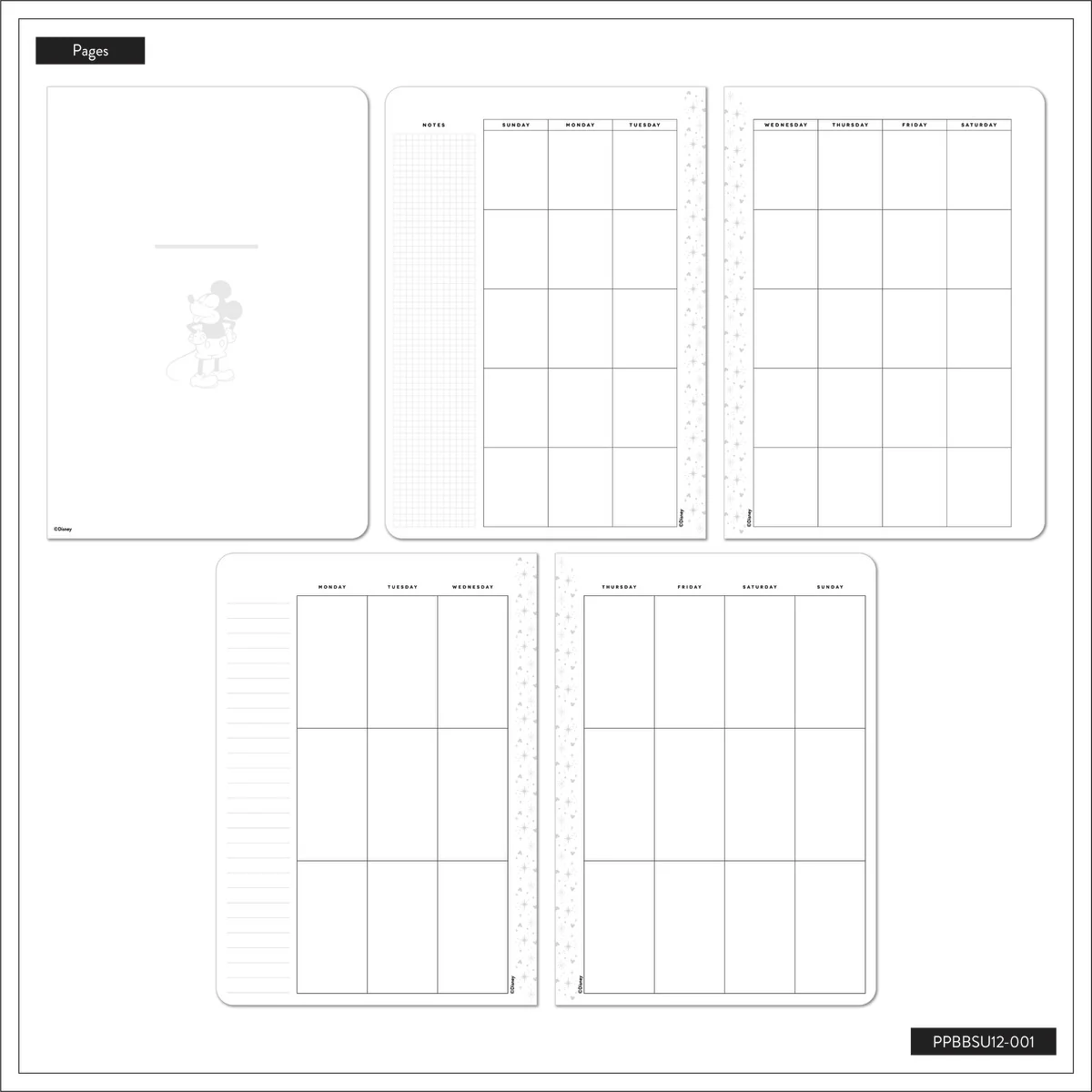 Undated Premium Obsidian Disney Mickey Mouse Book Bound Planner - Small Vertical Layout - 12 Months - Image 15