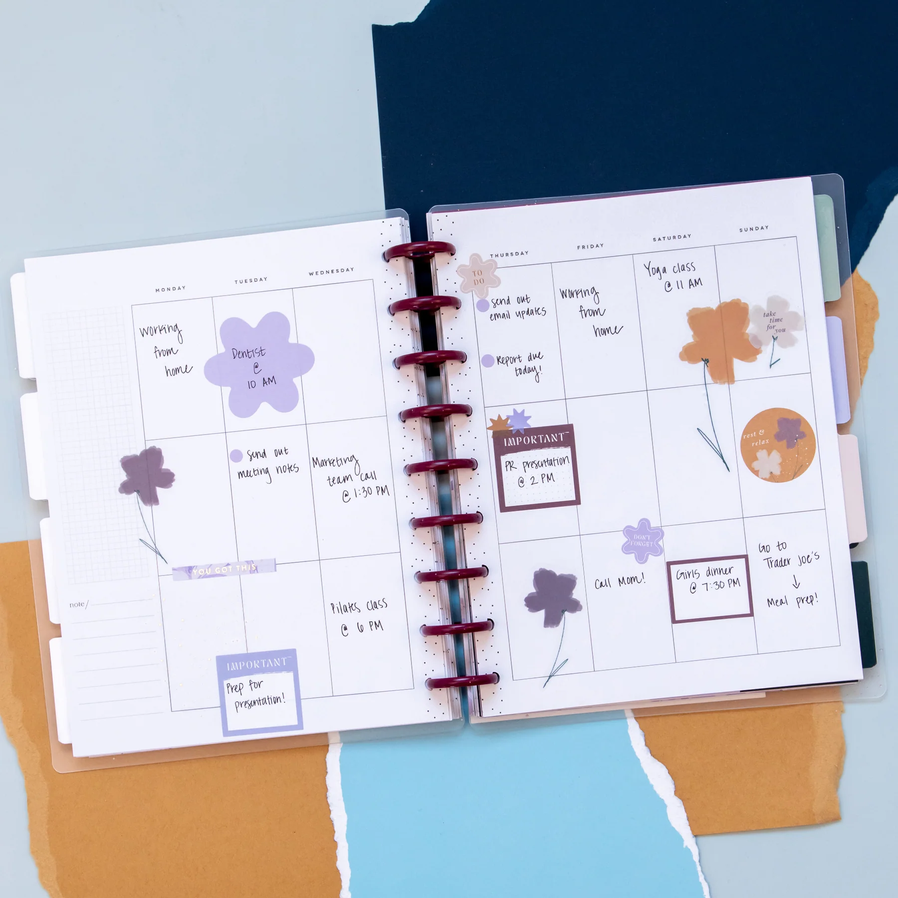 Undated Pressed & Painted Frosted Happy Planner - Classic Vertical Layout - 12 Months - Image 4