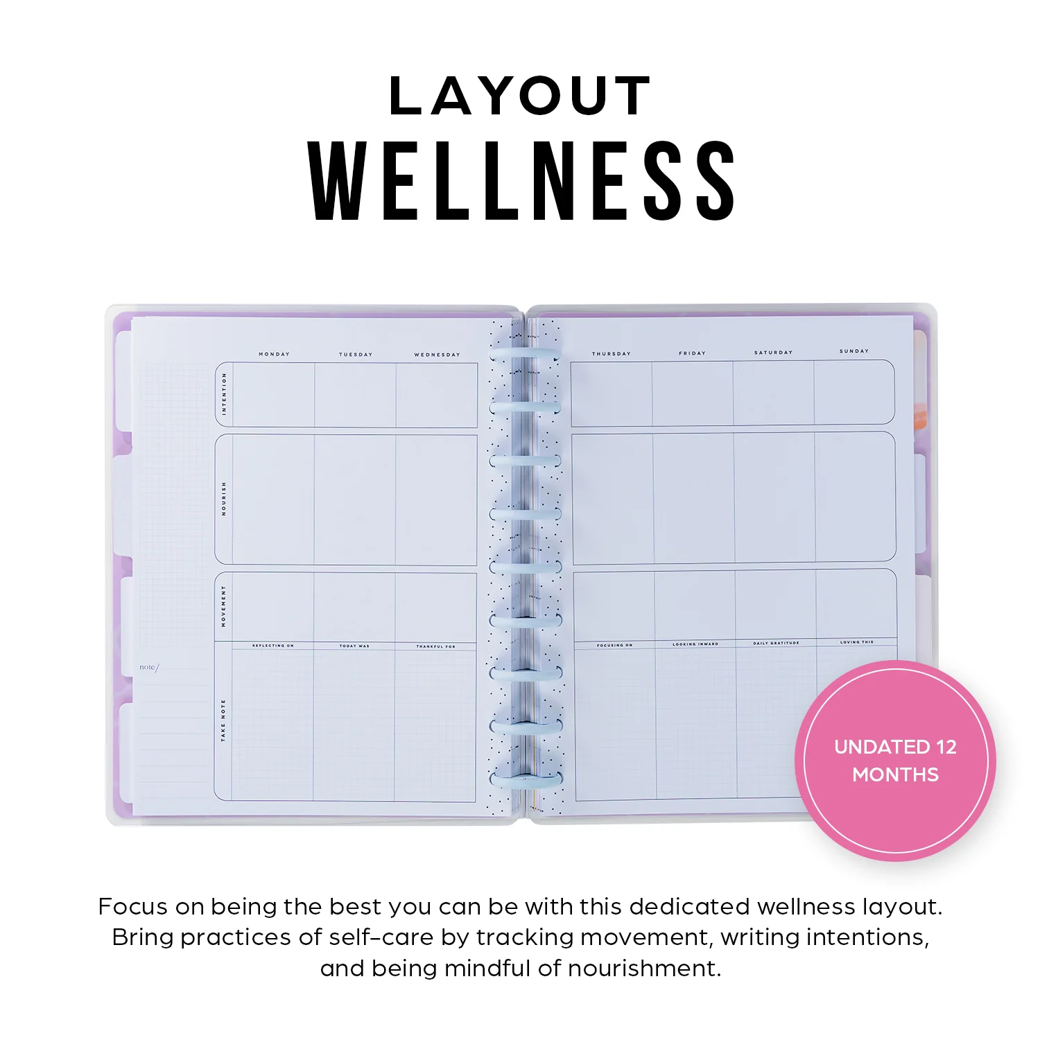Undated Radiant Soul Customizable Wellness Planner - Classic Wellness Layout - 12 Months - Image 4