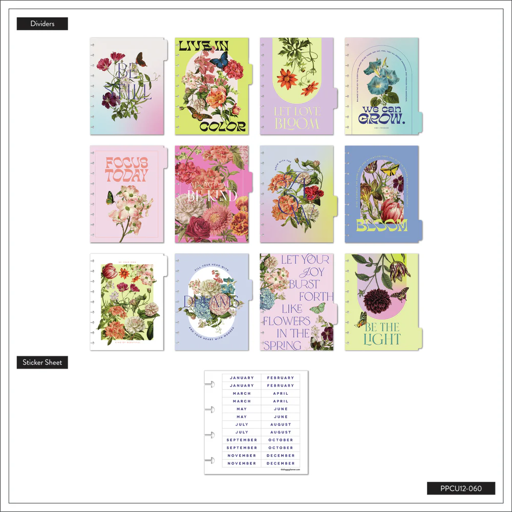 Undated Seeds of Joy Happy Planner - Classic Dashboard Layout - 12 Months - Image 7
