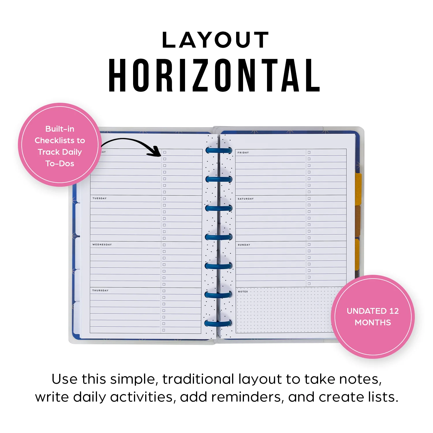 Undated Share Your Magic Customizable Planner - Mini Horizontal Layout - 12 Months - Image 5