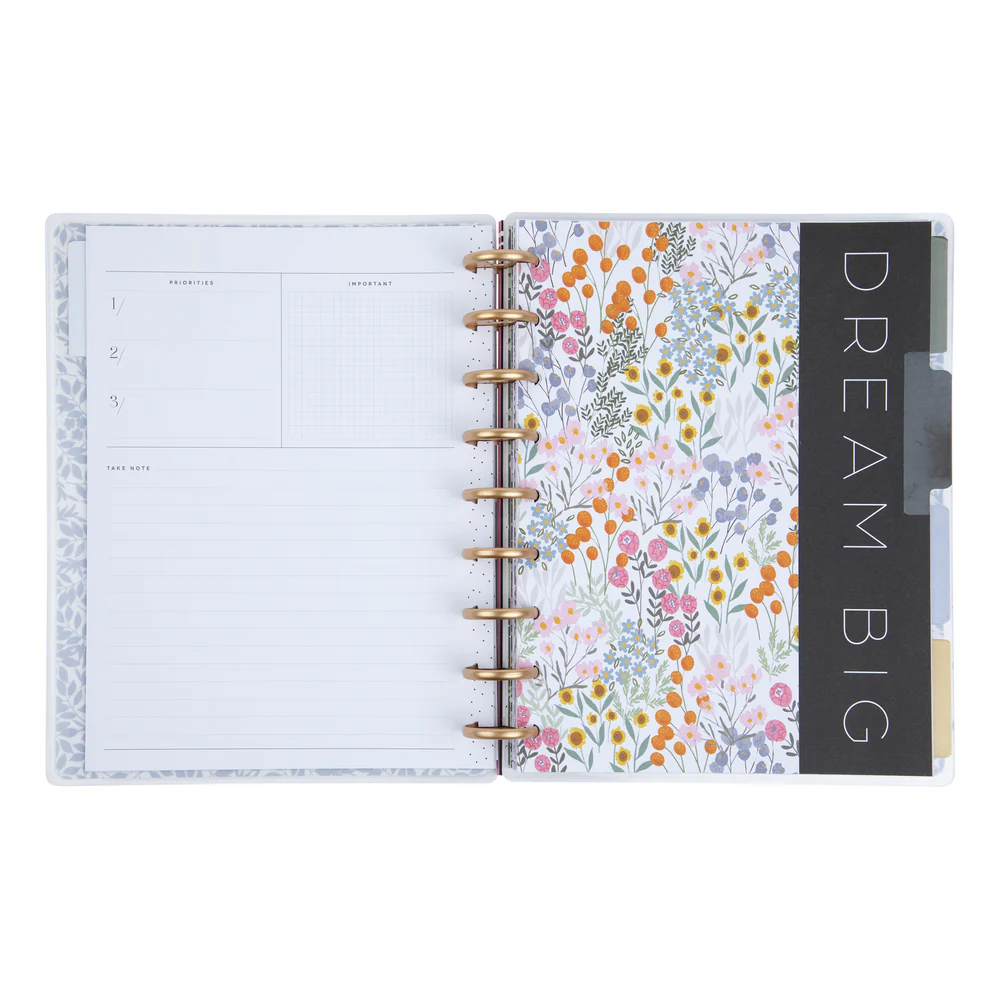 Undated Soft Florals Happy Planner - Classic Dashboard Layout - 12 Months - Image 2