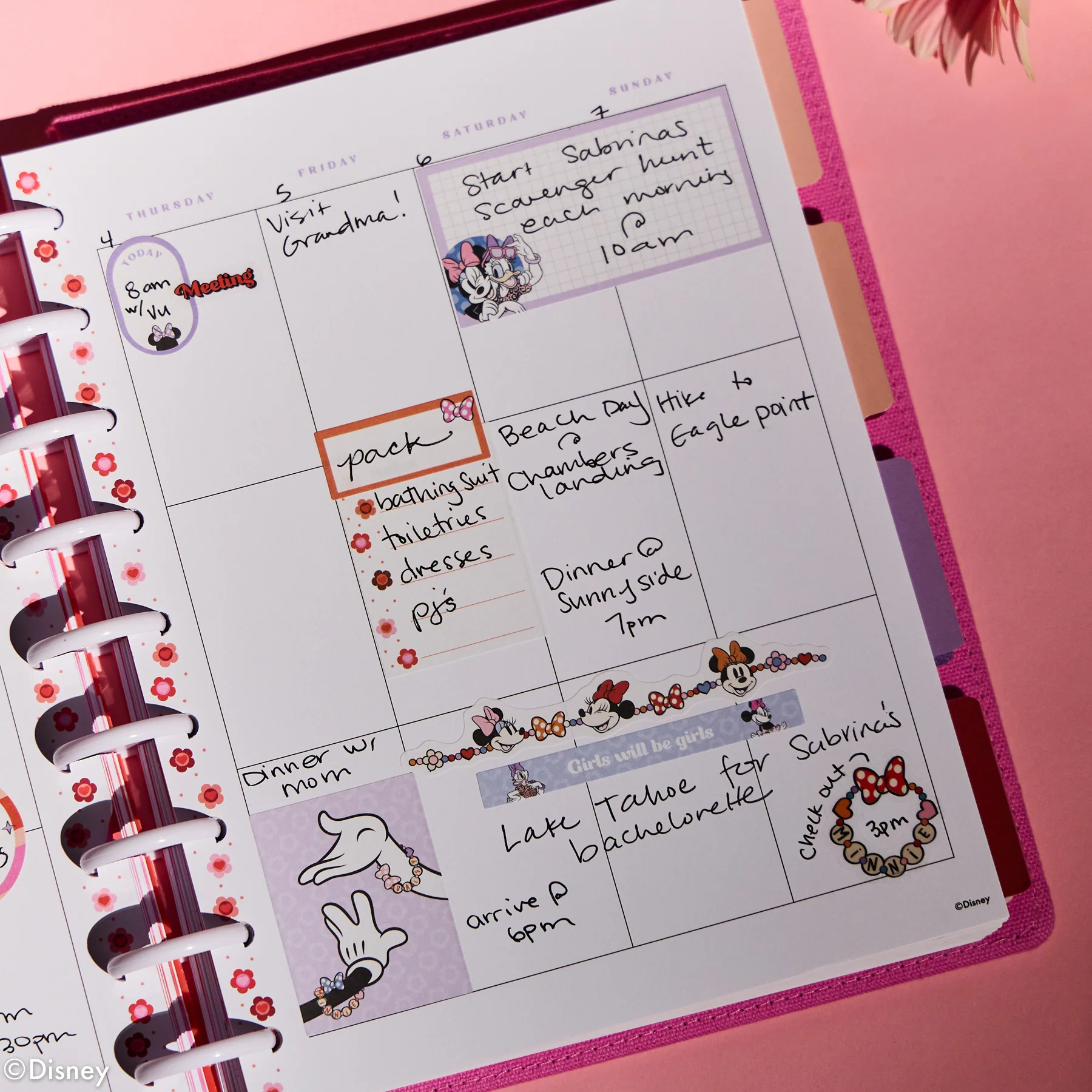 Undated SPECIALTY Disney Minnie Mouse Bow Happy Customizable Planner - Classic Vertical Layout - 12 Months - Image 9