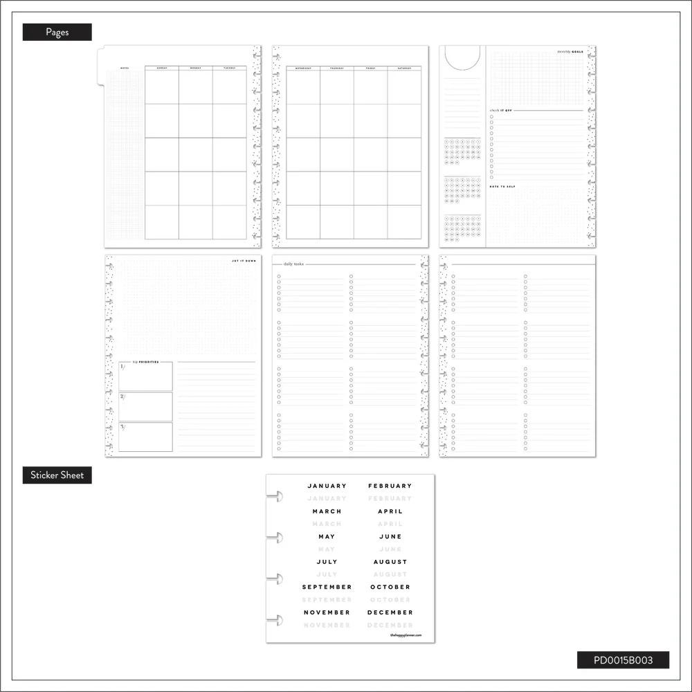 Undated Sweet & Simple Customizable Planner - Big Monthly Layout - 12 Months - Image 10