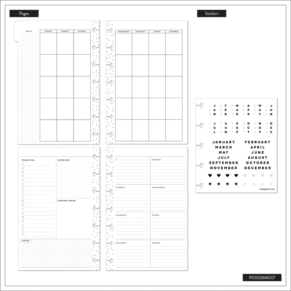 Undated Sweet & Simple Customizable Planner - Mini Dashboard Layout - 12 Months - Image 11