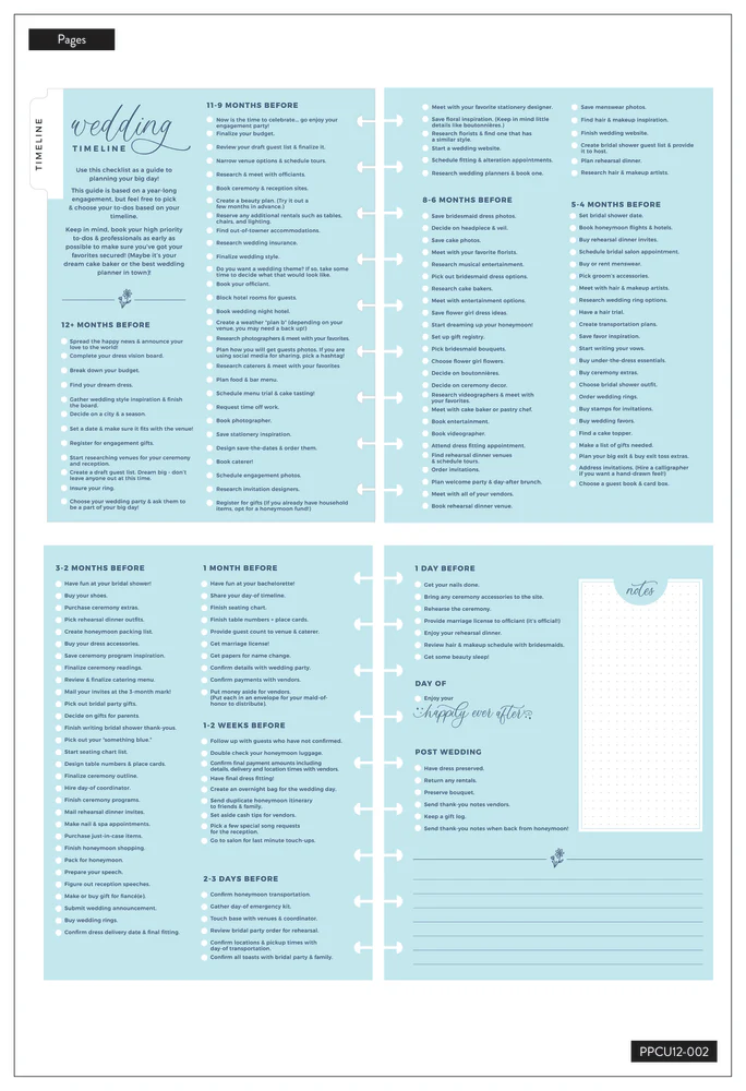 Undated Wedding Plans Happy Planner - Classic Wedding Organizer Layout - 12 Months - Image 3