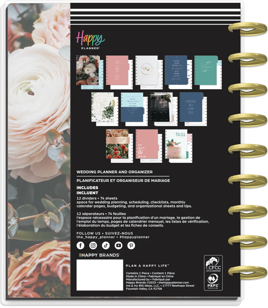 Undated Wedding Plans Happy Planner - Classic Wedding Organizer Layout - 12 Months - Image 5
