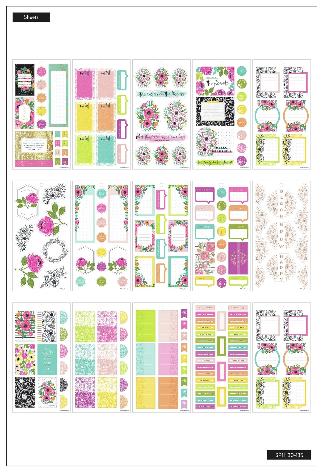 Value Pack Stickers - Colorful Florals - Image 4