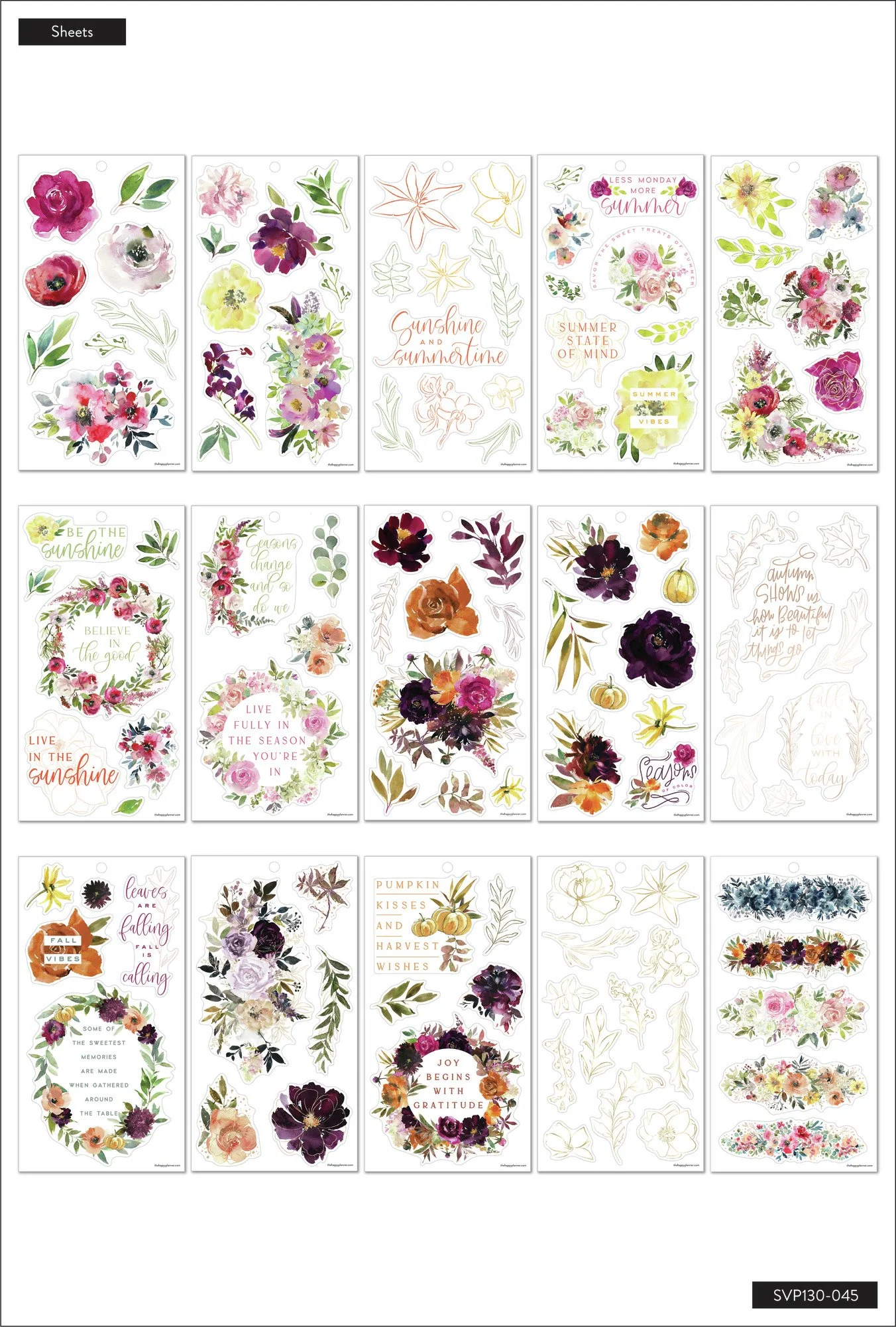Value Pack Stickers - Seasonal Florals - Image 4