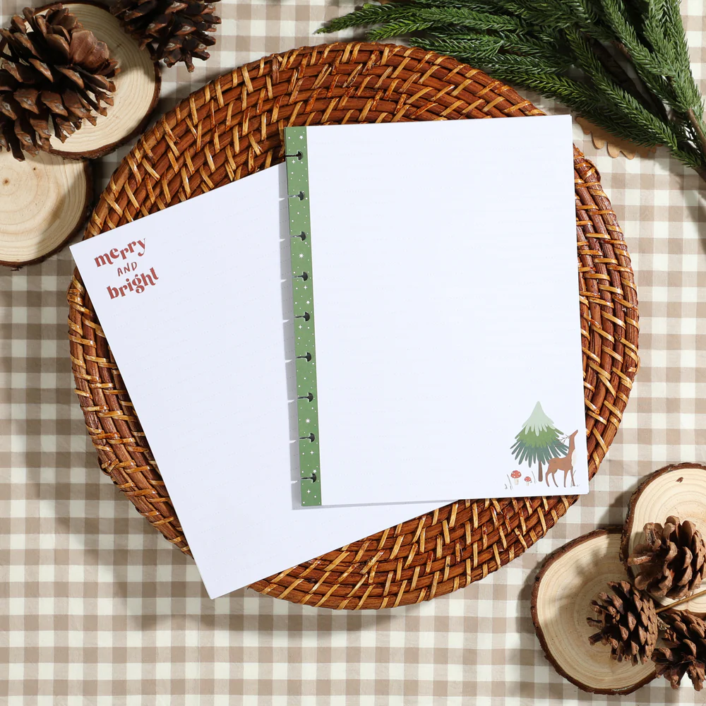 Woodland Seasons Christmas - Dotted Lined Classic Filler Paper - 40 Sheets - Image 3
