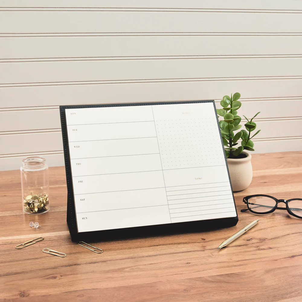 Work + Life Black Onyx - Standing Notepad Folio - Weekly Overview Notepad - 52 Sheets - Image 2