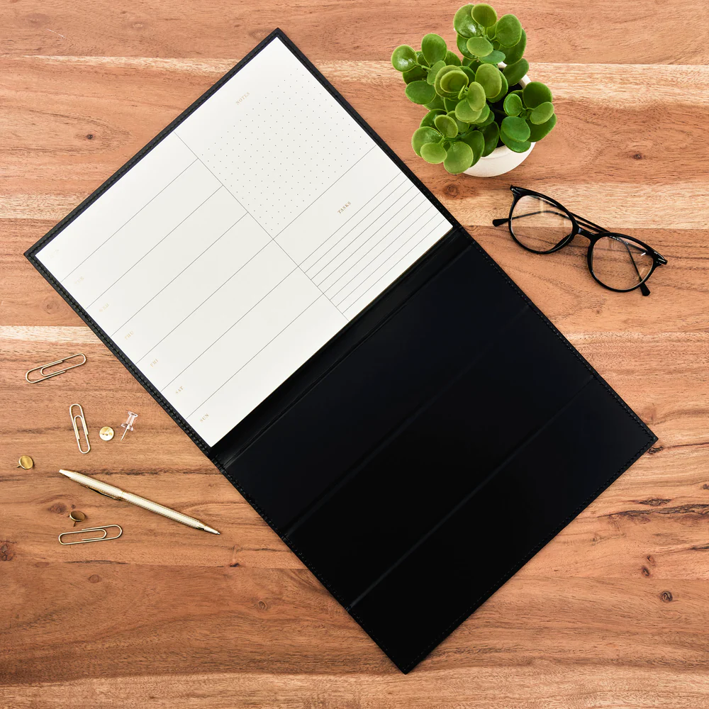 Work + Life Black Onyx - Standing Notepad Folio - Weekly Overview Notepad - 52 Sheets - Image 3