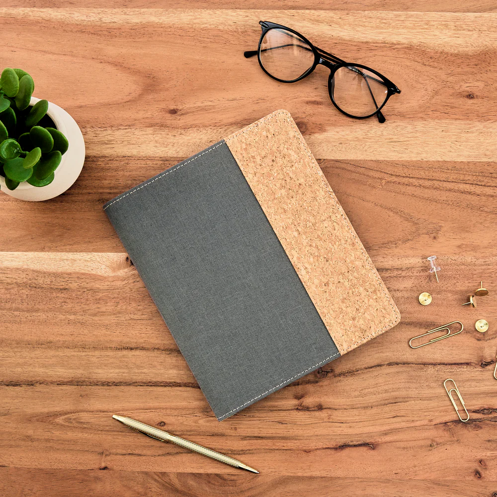 Work + Life Black Shadow - Linen + Cork Notepad Folder - Weekly Overview - 52 Sheets - Image 3