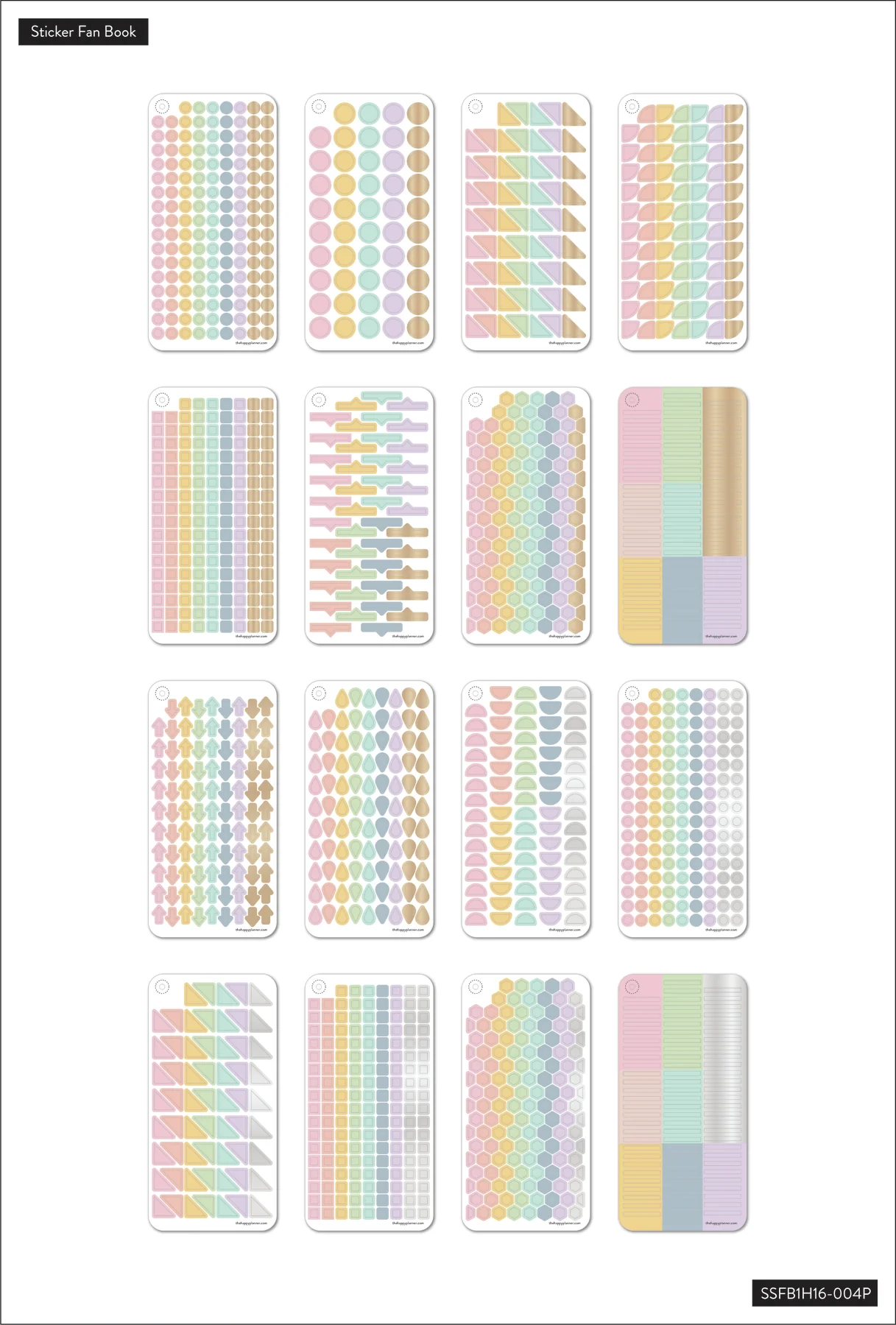 Work + Life Bright Pastels Fan Sticker Book - 16 Sheets - Image 6