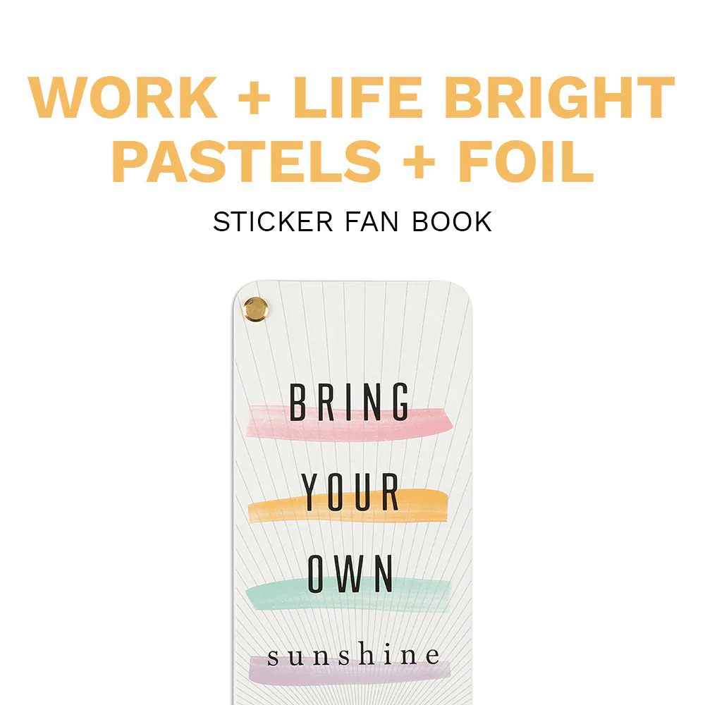 Work + Life Bright Pastels Fan Sticker Book - 16 Sheets - Image 8