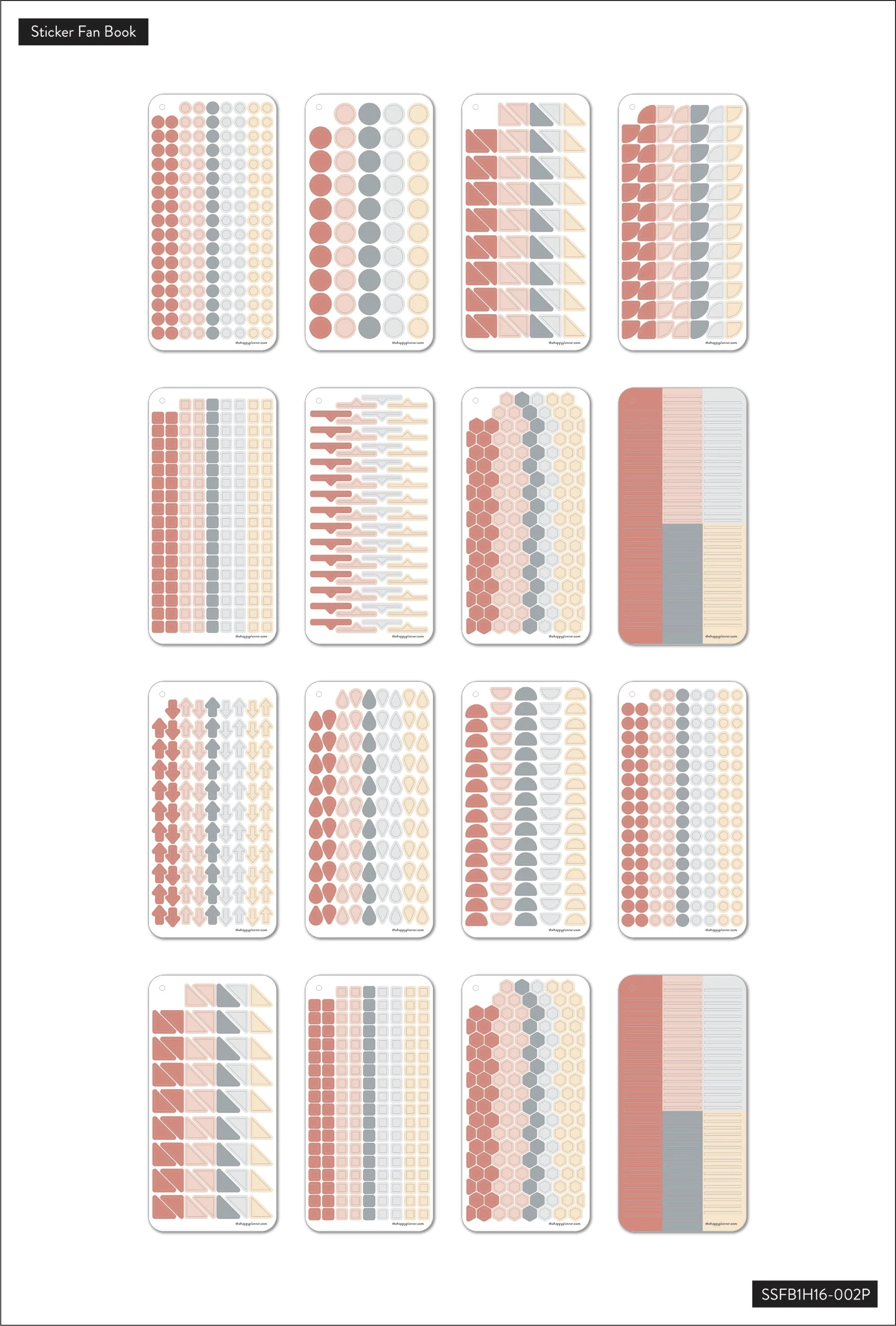 Work + Life Minimalist Fan Sticker Book - 16 Sheets - Blush - Image 6