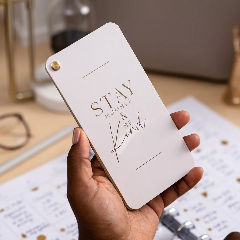 Work + Life Minimalist Gold Foil Fan Sticker Book - 12 Sheets - Image 3