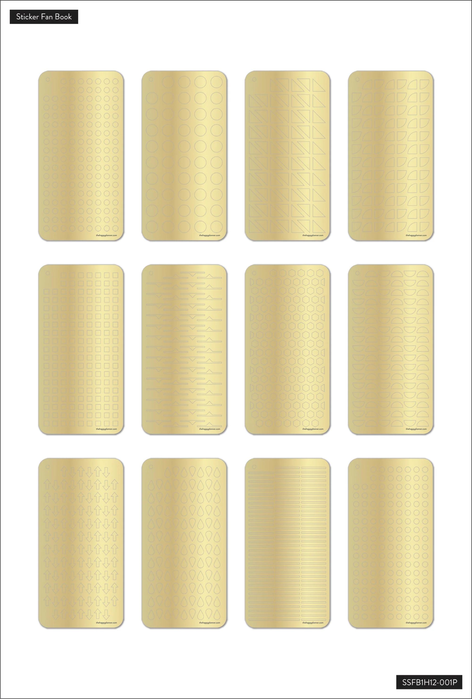 Work + Life Minimalist Gold Foil Fan Sticker Book - 12 Sheets - Image 4