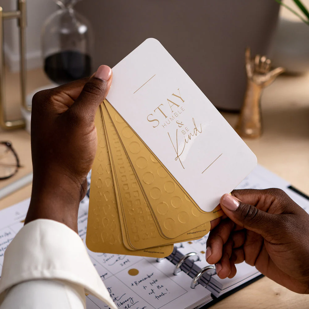 Work + Life Minimalist Gold Foil Fan Sticker Book - 12 Sheets - Image 5