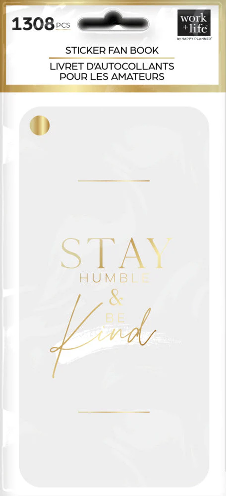 Work + Life Minimalist Gold Foil Fan Sticker Book - 12 Sheets - Image 6