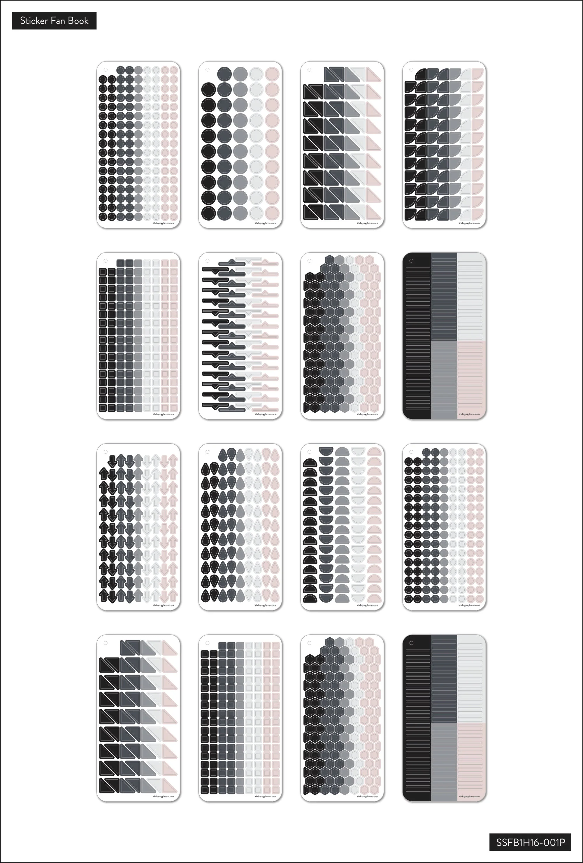 Work + Life Minimalist Neutral Fan Sticker Book - 16 Sheets - Image 5