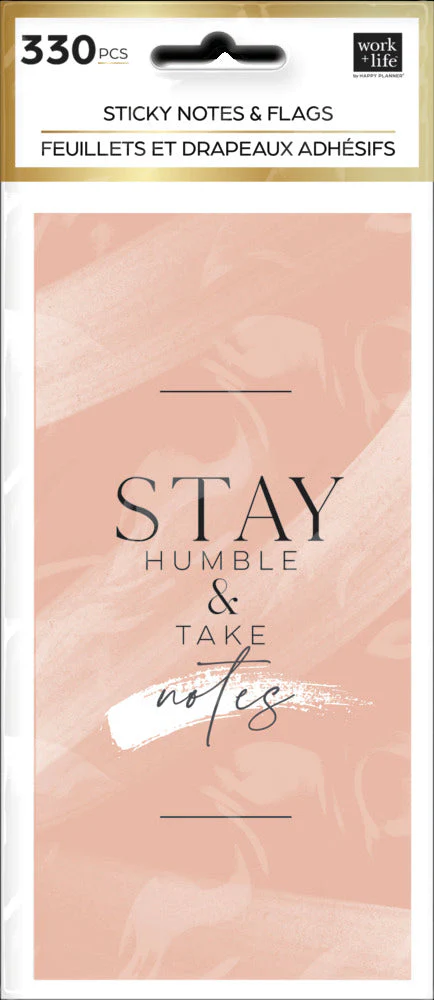 Work + Life Minimalist Sticky Notes & Flag Labels - Blush - Image 4