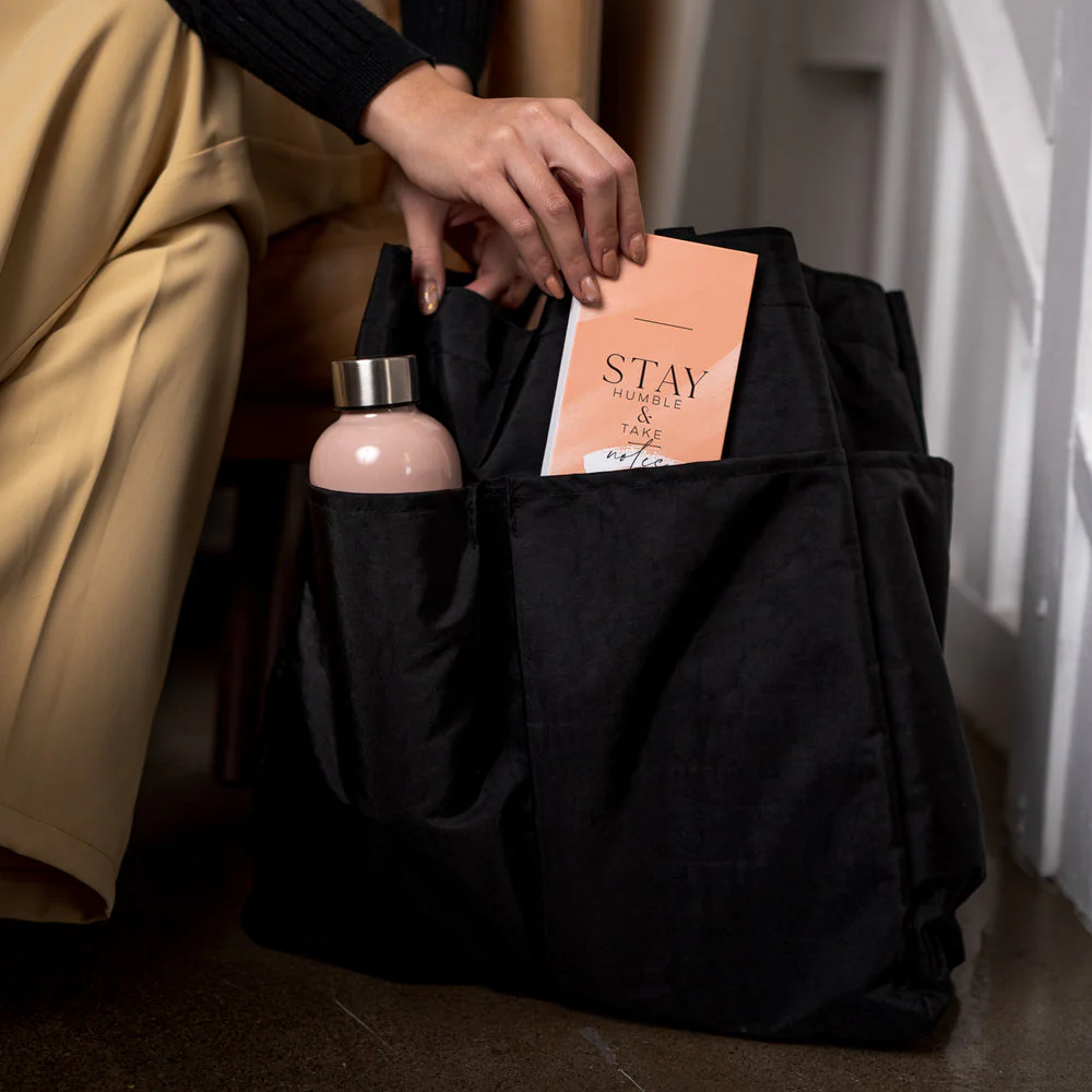 Work + Life Minimalist Nylon Tote Bag - Black - Image 4