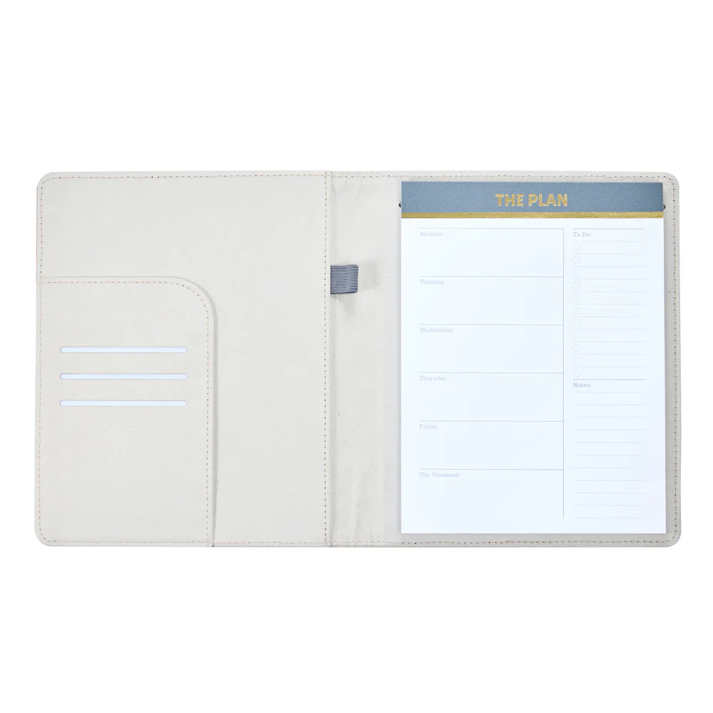 Work + Life Natural - Linen + Cork Notepad Folder - Weekly Overview - 52 Sheets - Image 4