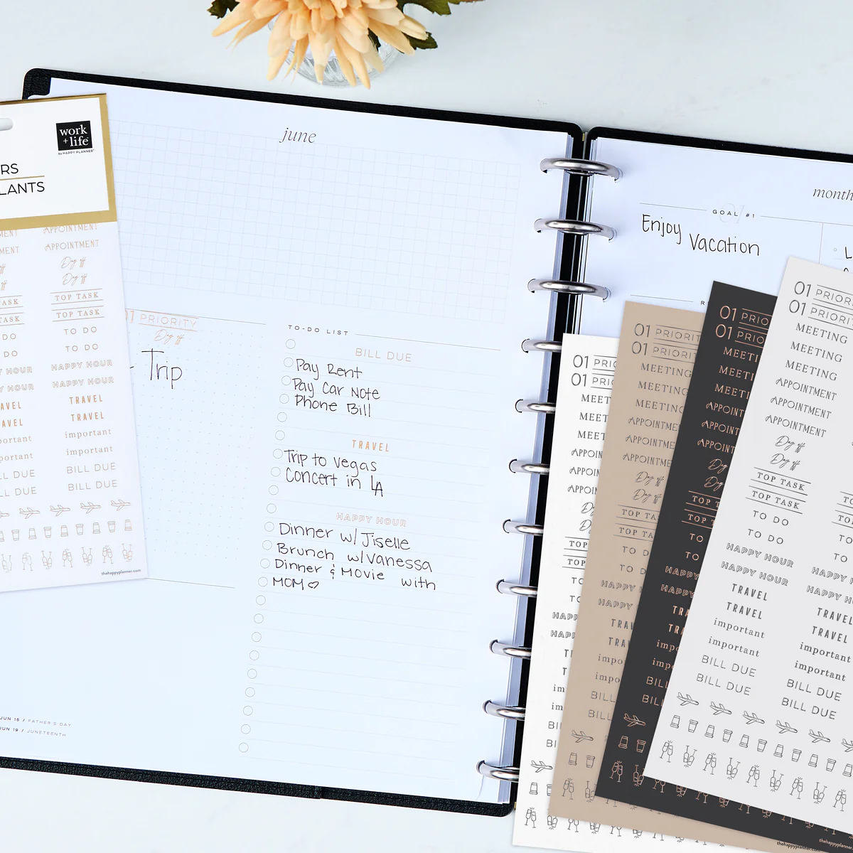Work + Life Onyx - 8 Sticker Sheets - Image 2